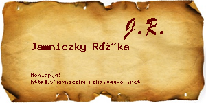 Jamniczky Réka névjegykártya